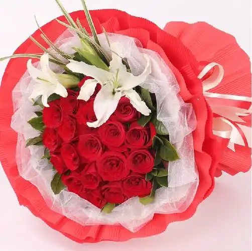 爱你在心/21朵红玫瑰_新款鲜花_花友集鲜花礼品店
