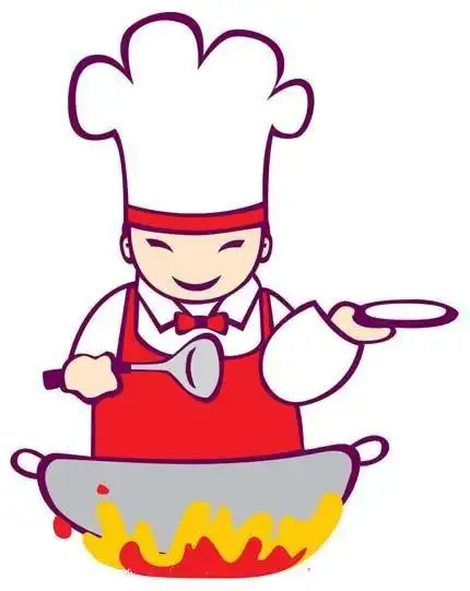 彩色的厨师做饭简笔画图片大全