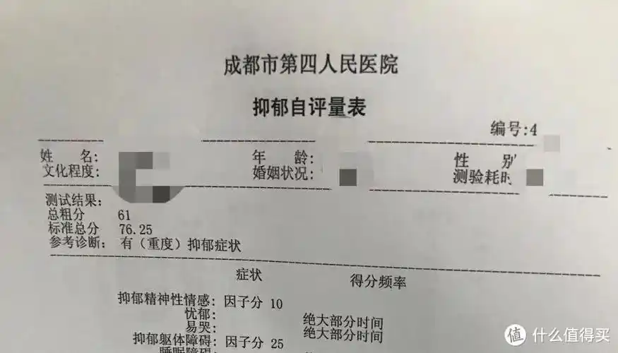 为了验证自己的猜想,我挂了一个号,做完检查和心理评测,结果是重度