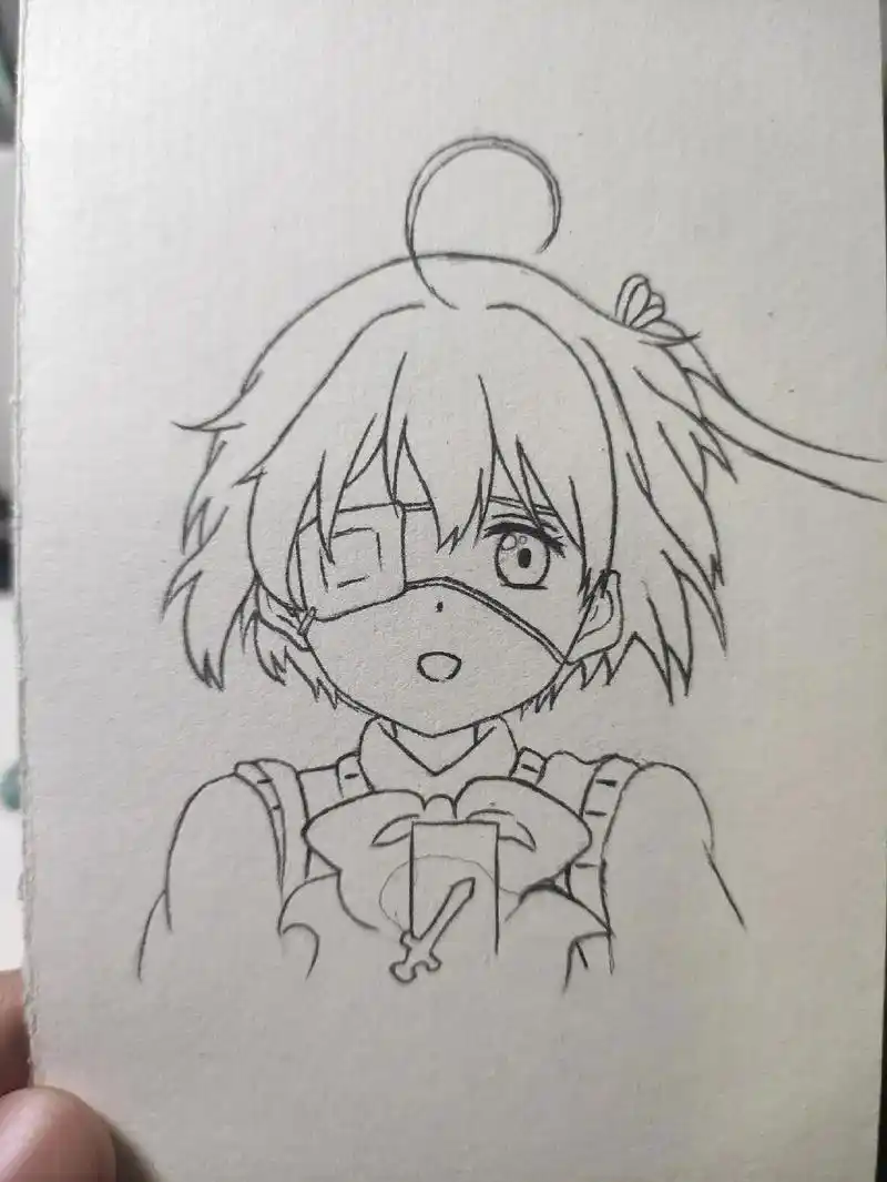 太小了反而更难画了#手绘 #马克笔 #小鸟游六花 - 抖音