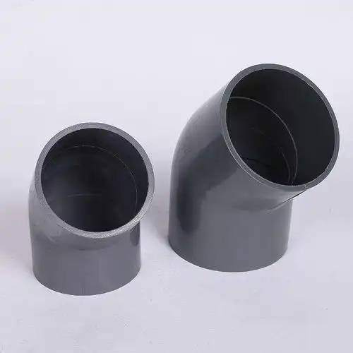 φ125upvc45°弯头upvc弯脖灰色给水管件耐腐蚀抗氧化不结垢瑞光牌