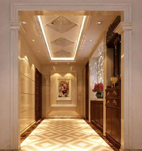 一进门是长楼梯园修入户一进门狭长的过道户型奠型设计装修效果图