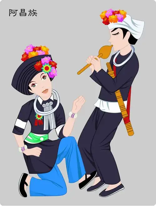 五十六个民族卡通人物图片卡通人物卡通五十六个民族