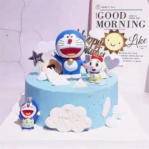 饰儿童动漫机器猫飞天叮当猫kt猫烘焙摆件插件多啦a梦生日蛋糕装