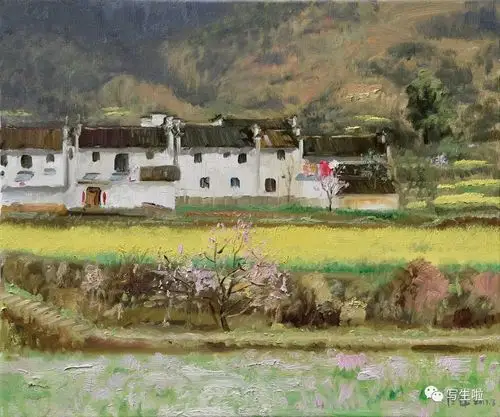 美丽乡村汪辉婺源风景写生作品
