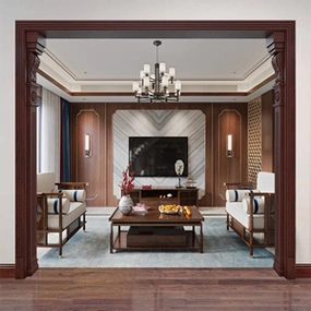 树宝宝中式造型垭口实木门框门套线客厅过道双包套美式装修可定制