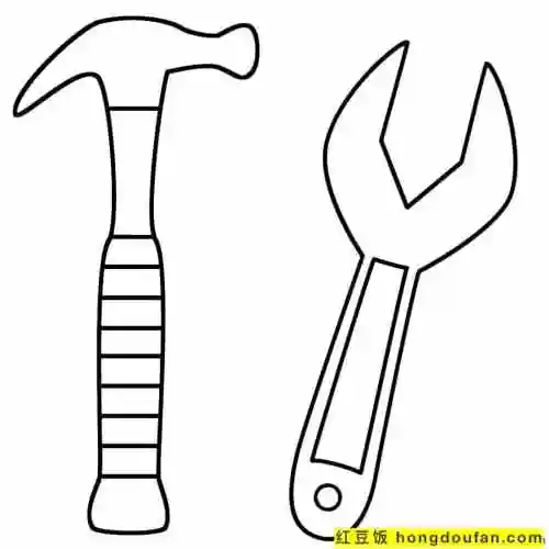 12张爸爸最喜欢的工具运动幼儿工具简笔画-红豆饭小学生简笔画大全