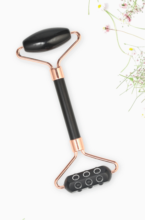 厂家现货玉石滚轮 按摩滚轮脸部双头手动玉石按摩器滚轮锗美容棒