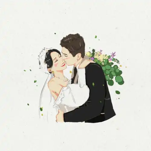 80r块钱画的婚礼手绘头像贵吗