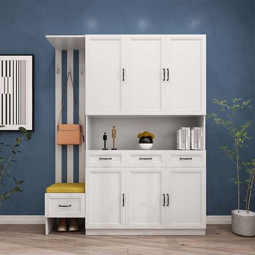 有棱有角 简欧现代衣帽柜鞋柜一体柜门厅柜1600*350*2000 可定制db