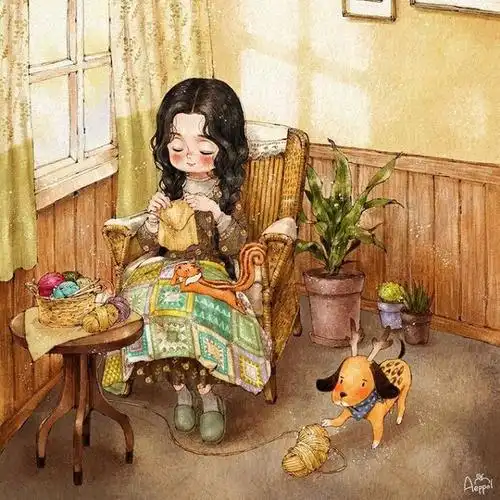 韩国插画师 | aeppol 森林女孩日记插画