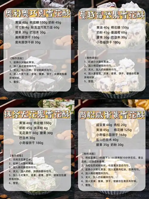 高颜值巨好吃的雪花酥配方教程76烘焙人必备