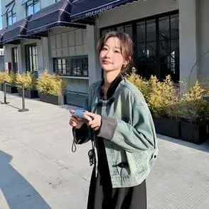 国风盘扣牛仔外套百搭休闲女短款女装外套新款现货2024春季