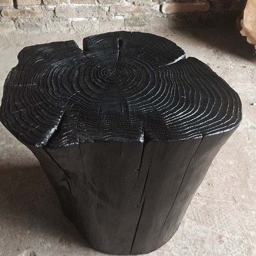 实木墩子原木凳子木桩树桩碳化黑色圆形侘寂风边几家用摆件底座