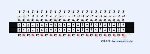 我是28孔重音口琴,怎么学口琴?哪个吹哪个吸,音阶都是什么?