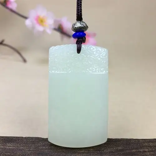 保真新疆和田云纹平安牌吊坠男女款玉如意祥云平安无事牌挂件玉佩