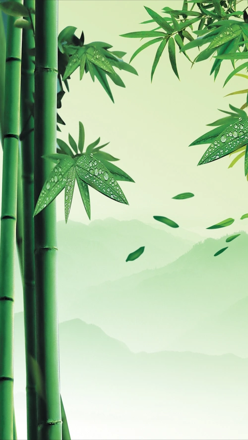 中国风竹子矢量h5背景素材