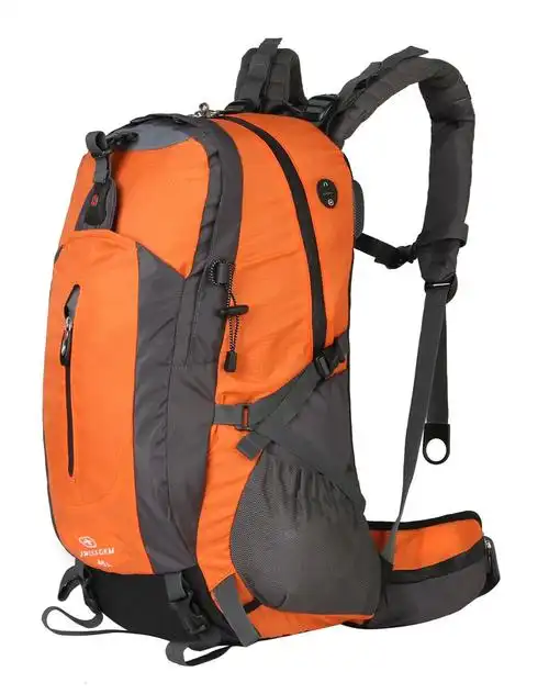 中性款橘黄色防水45升登山包 户外专业登山