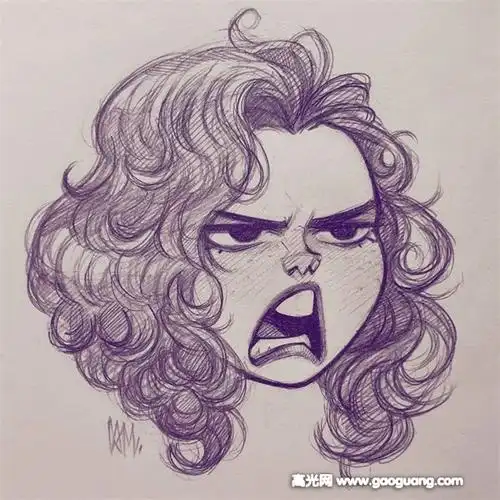 人物肖像铅笔画作品,夸张的人物肖像铅笔画作品