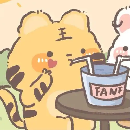 卡通情侣头像小老虎小兔兔敲可爱