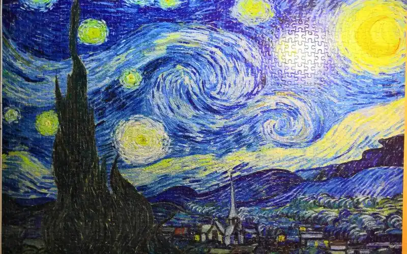 梵高《星空》1k块拼图,送给我亲爱的猴同学!爱你78!