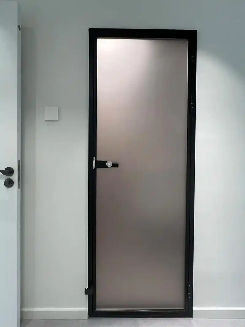 极窄框双层超白油砂玻璃门