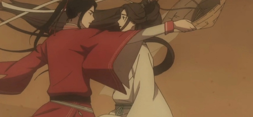 半月关谢怜花城互戴斗笠身高差太萌吃的不是干粮是狗粮