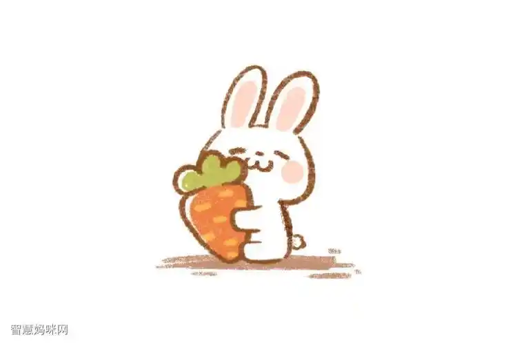 超萌胡萝卜小兔子怎么画