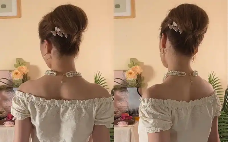 夏季高级感简单复古盘发