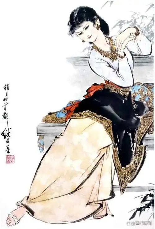 1980年老挂历《刘继卣仕女图》,经典!