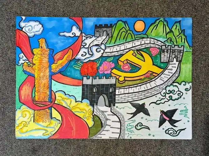 延庆"长城娃"画笔飞扬!手绘长城作品展来啦