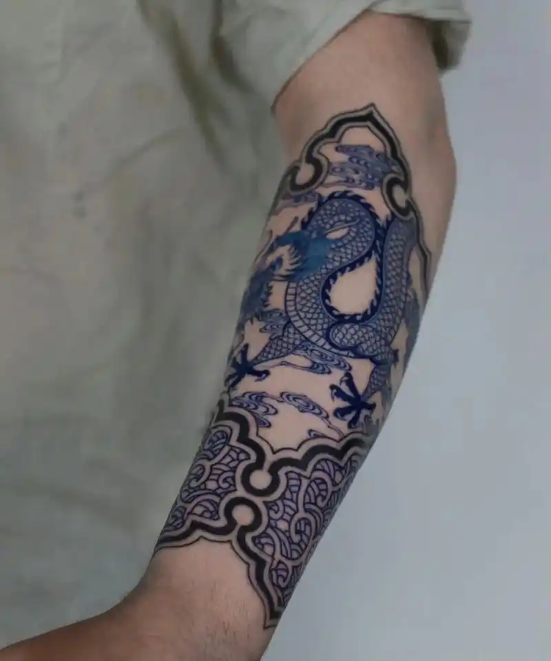 纹身图案分享 #天青色等烟雨 #中国风纹身 - 抖音