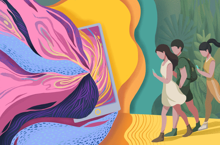 扁平风插画环保宣传海报