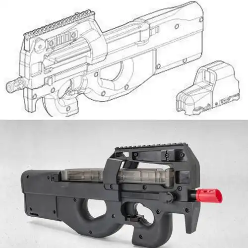 兵锋p90电动连发水弹枪吃鸡装备户外cs对战玩具枪成人版尼龙全比