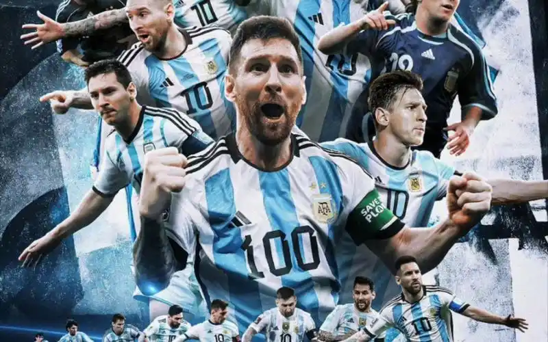 梅西国家队百球成就颁奖礼,庆祝阿根廷世界杯夺冠仪式.