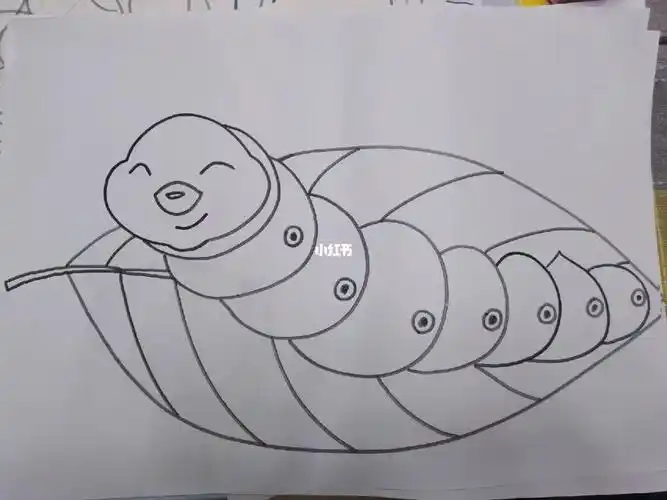 油画棒儿童画打卡d6天可爱的蚕宝宝