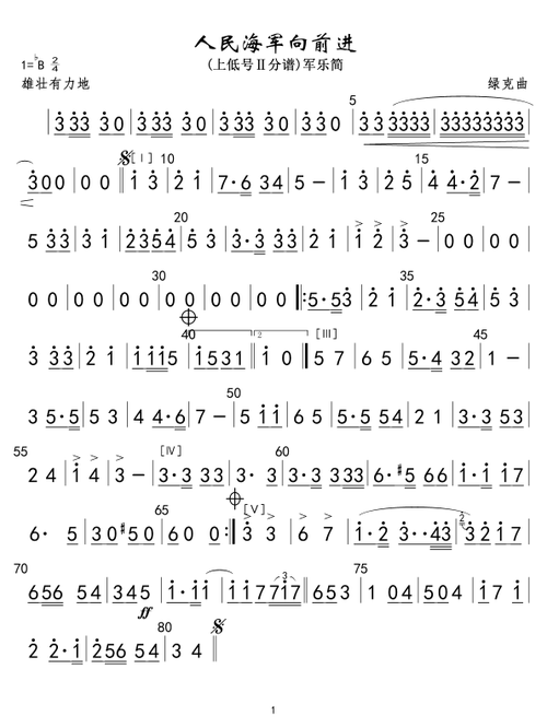 8人民海军向前进(上低号Ⅱ分谱)军乐简 提示:按f11切换浏览器全屏模式