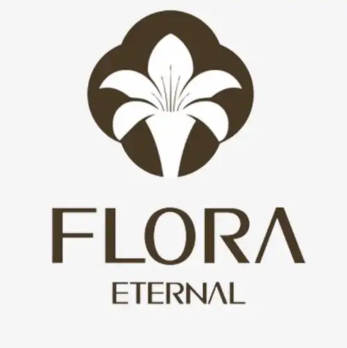 棕色圆形百合花英文服装品牌