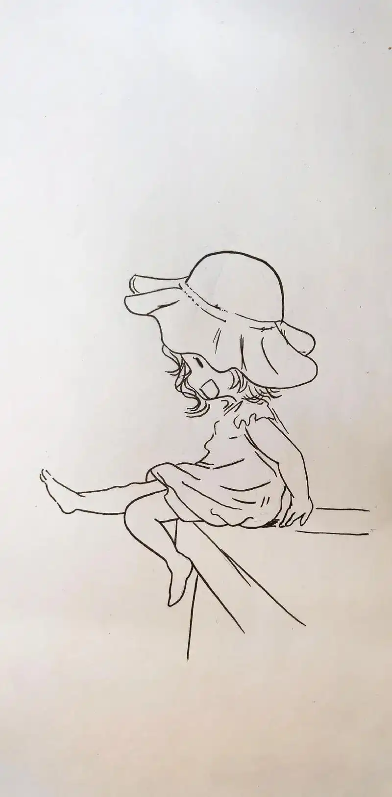 夏天来了,蝉鸣开始了,一起画吹海风的小女孩吧~#简笔画 #手 - 抖音