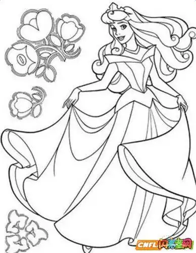 公主开心玩儿的简笔画