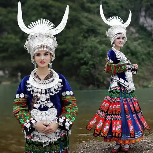苗族服装女2021新款成人盛装贵州少数民族复古风绣花湘西侗族土族