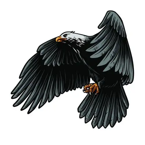 漫画风格飞行的老鹰雄鹰展翅图片免抠矢量素材 - 设计盒子
