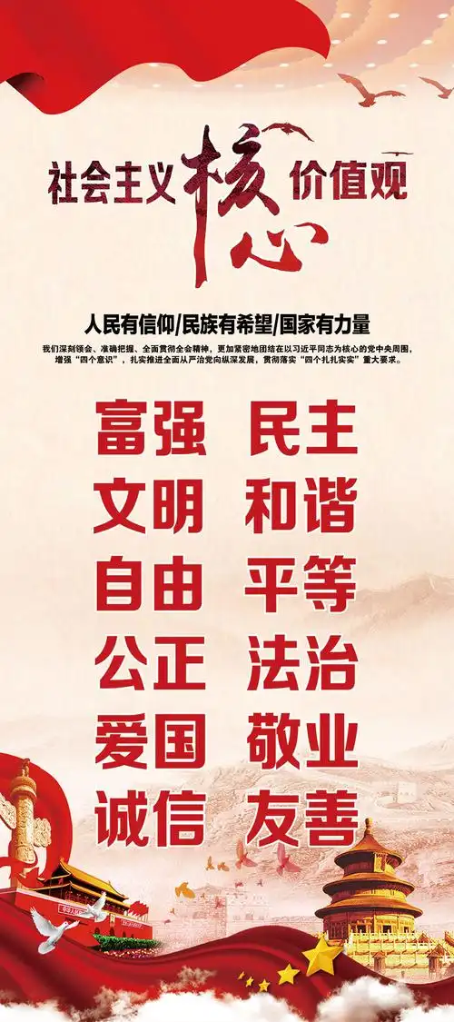 社会主义核心价值观易拉宝psd素材