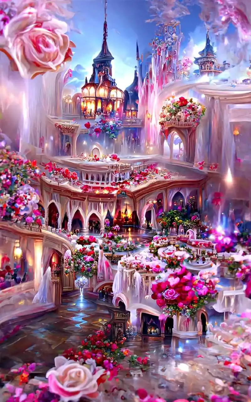 美丽的婚礼殿堂,梦幻的城堡,艾特你心中的她来参加.#ai绘画 - 抖音