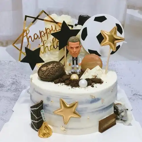 生日蛋糕老公男朋友男神足球迷6寸摆件罗尤文7号尤文节日装扮用品