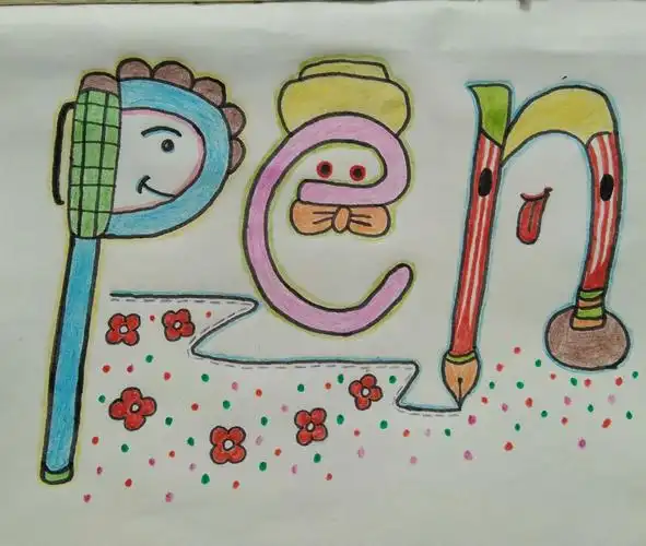 快乐的学习,快乐的绘画,三年级一班英语单词绘画比赛作品欣赏第八篇