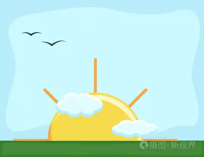 日出-卡通背景矢量