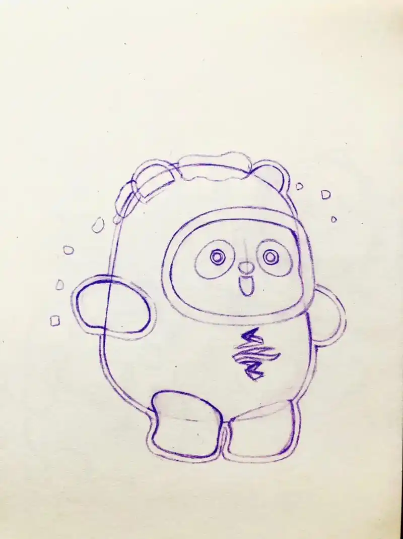 抖音图文来了 #简笔画 #冰墩墩简笔画 #冰墩墩 #冬奥会 - 抖音