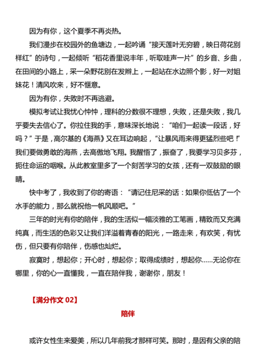 中考满分作文:陪伴(8篇).pdf 13页