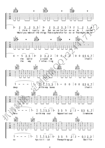 for forever吉他谱2